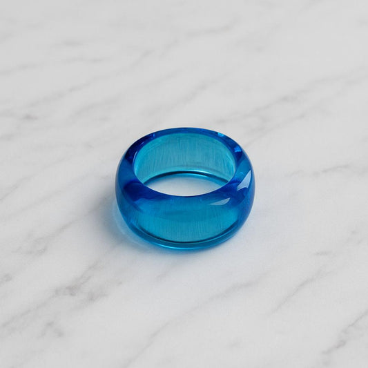 CarrieAwayGlass Stillness Ring Ocean Blue
