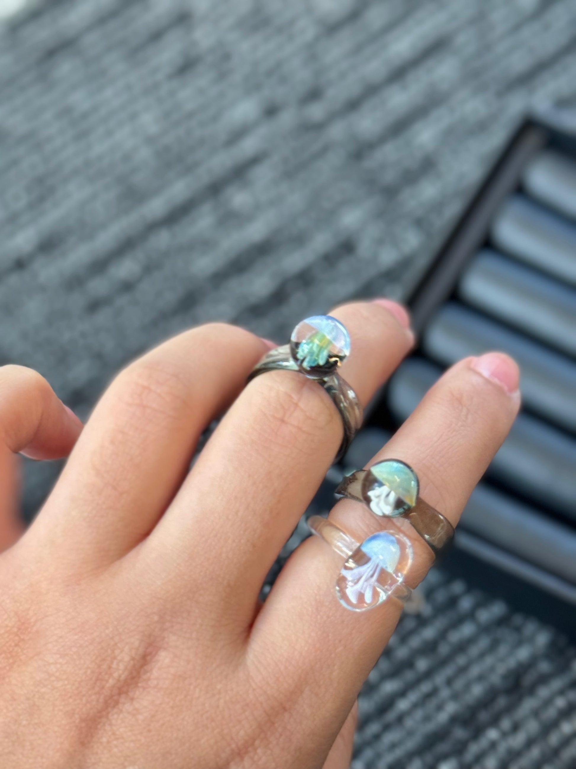 CarrieAwayGlass Jellyfish Ring