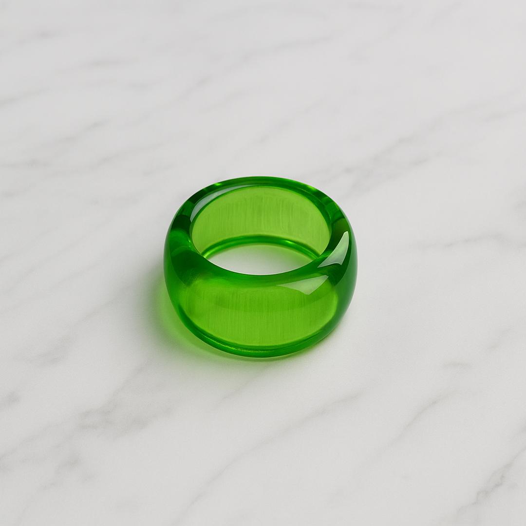 CarrieAwayGlass Stillness Ring Forest Green