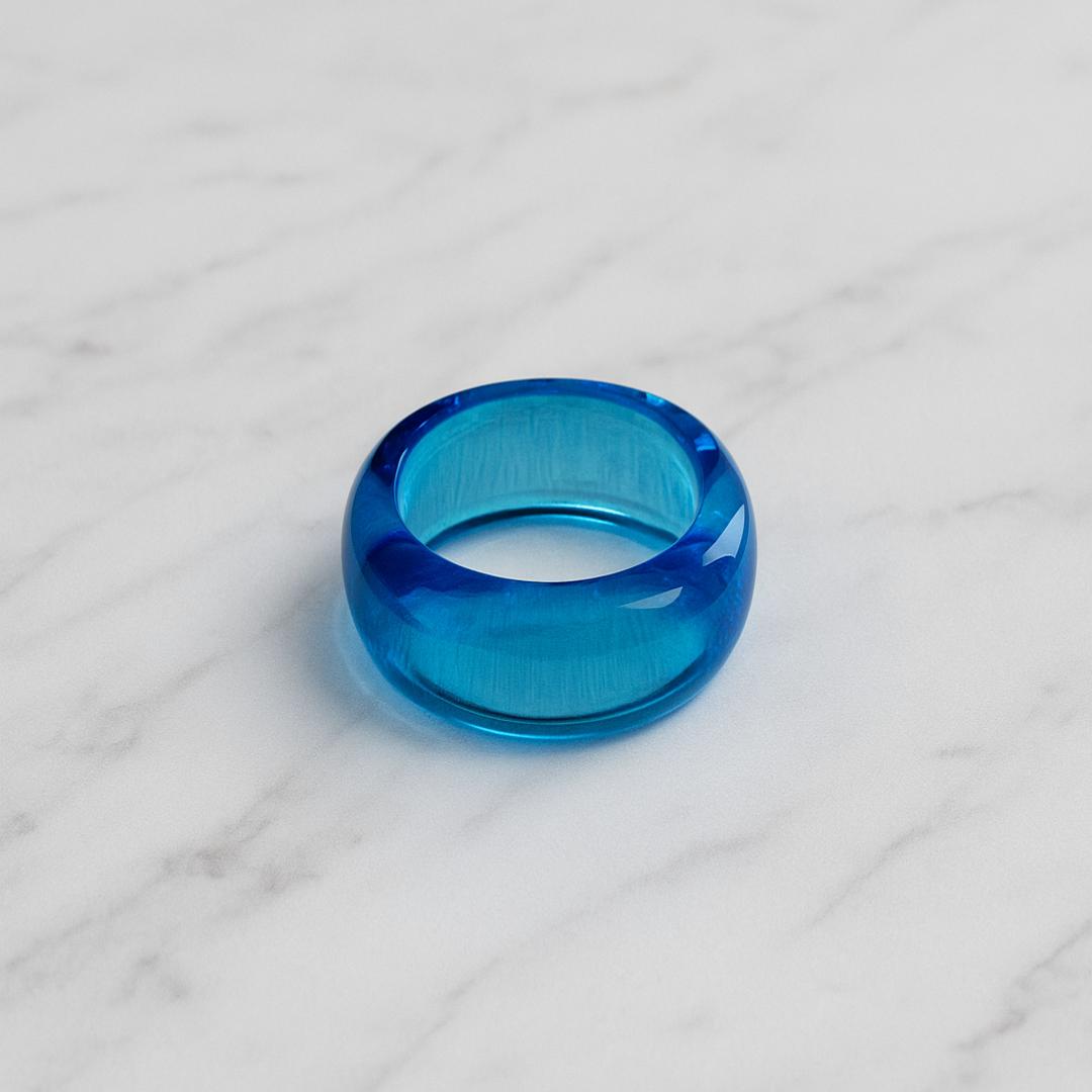 CarrieAwayGlass Stillness Ring Ocean Blue